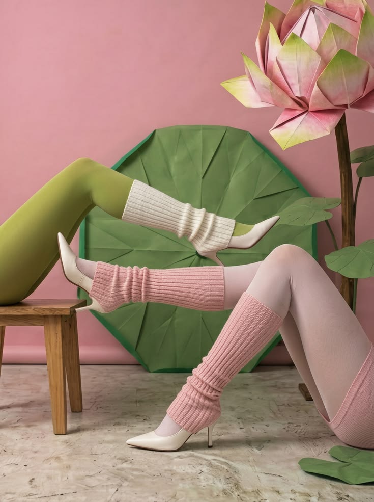 Ribbed knit leg warmers